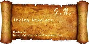 Ihring Nikolett névjegykártya
